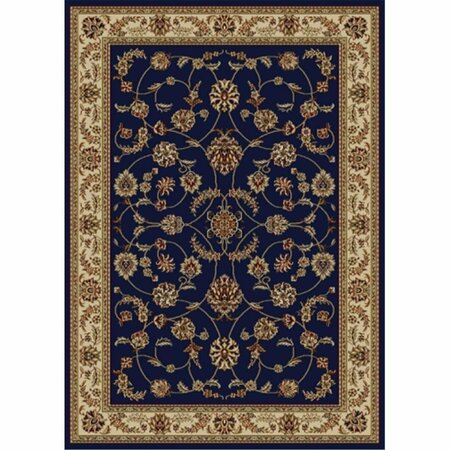 AURIC Como Rectangular Navy Blue Traditional Italy Area Rug- 5 ft. 5 in. W x 7 ft. 7 in. H AU3183965